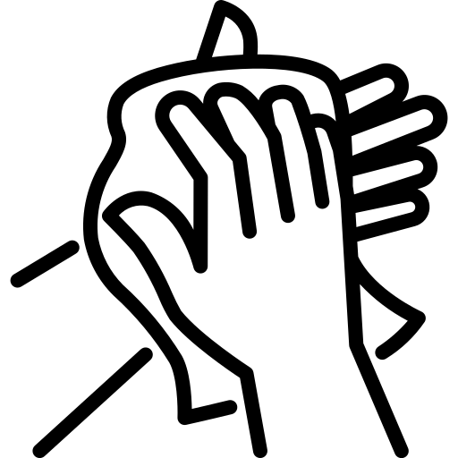 Tissue icon for the rinse and pat dry step